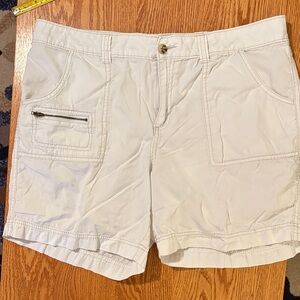 Faded Glory White Women's Cargo Shorts with Zip Pocket